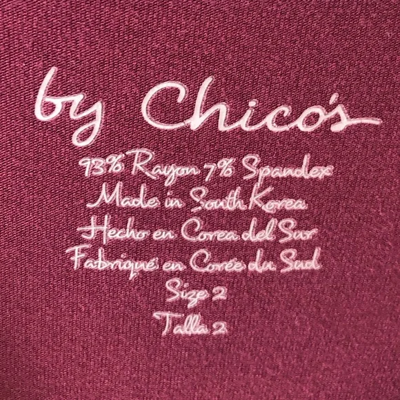 Chico’s round neck long-sleeve knit tee in eggplant, wear alone or under… - Picture 6 of 7